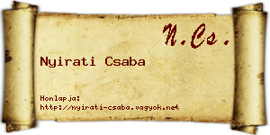 Nyirati Csaba névjegykártya
